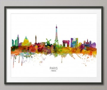 Landscapes Painting - Paris Skyline France Cityscape